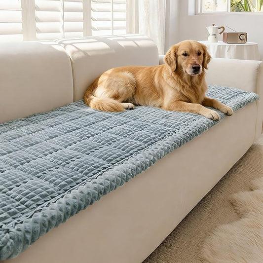Couch Cover for Dogs Washable, Non-Slip Pet Couch Covers for Sofa, Fuzzy Dog Couch Cover Blanket Thick Soft Plush for Furniture Protector (Blue Gray, 27.6" x 47.2"/70 x 120cm)