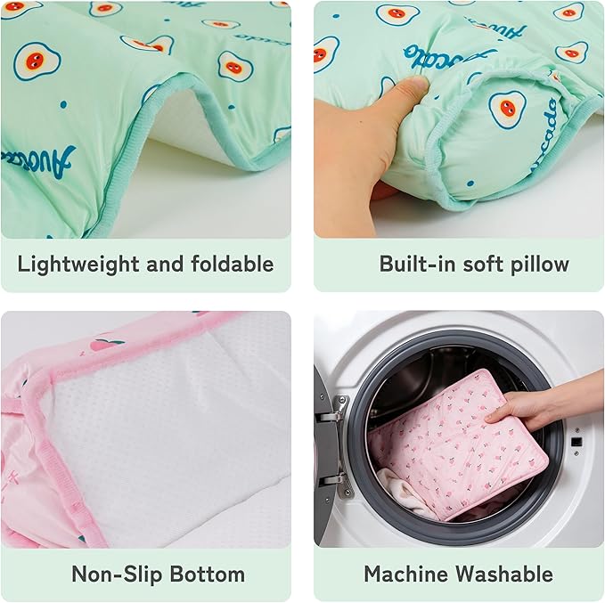 PUMYPOREITY Cooling Dog Bed, Pet Cooling Mat with Pillow, Ice Silk Cooling Dog Blanket, Self Cooling Pad for Cat,Dog, Washable Summer Pet Mat for Kennel, Crates, Sofa, Floor, Pink, L