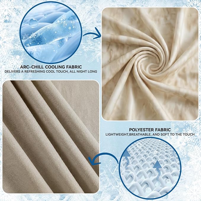 Guohaoi Cooling Throw Blanket for Hot Sleepers, Twin Size 50''×70'' Lightweight Breathable Summer Bed Blanket for Couch, Arc-Chill Q-Max >0.5 Cool Fiber, Lightweight Blanket Ivory White