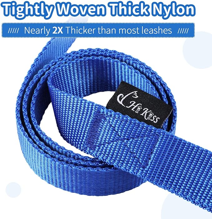 HIKISS Long Dog Leash Obedience Recall Training Agility Lead with Thickening Material for Large Dog - 15ft 20ft 30ft 50ft 100ft Training Leash(Blue 50ft)