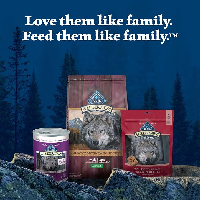 Blue Buffalo Wilderness Rocky Mountain Recipe with Bison High Protein & Wholesome Grains Dry Dog Food for Adult Dogs, 30% Protein, Supports Immunity With Antioxidant-Rich LifeSource Bits, 28 lbs.