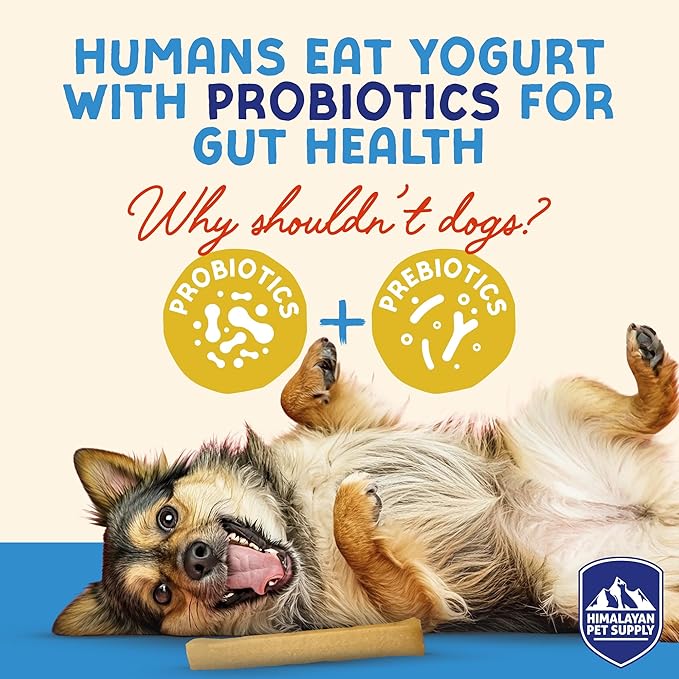 Himalayan Dog Chew Yogurt Sticks, Bacon Flavored, Dog Treats With Prebiotics, Probiotics & Protein, Digestive Support, Lactose & Gluten Free, Natural Dog Treat for All Breeds, Made in America, 5 Count