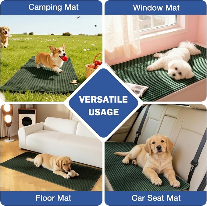 MYSKY HOME 100% Waterproof Couch Cover for Sectional Sofa, Couch Covers for Dogs Washable, Non Slip 2 PCS Sofa Slipcover, L Shape Sofa Cover Protector Blanket for Pet, Moss Green, 35"x70.9"+35"x70.9"