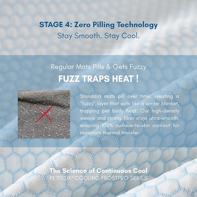 petfelix Dog Cooling Mat, Scratch Resistant Stain Resistant QMAX>0.5 Dog Cooling Pad for Medium Large Dogs, Self Cooling Mat for Dogs, No Water or Electricity Needed, Blue, Large, 35"x26"