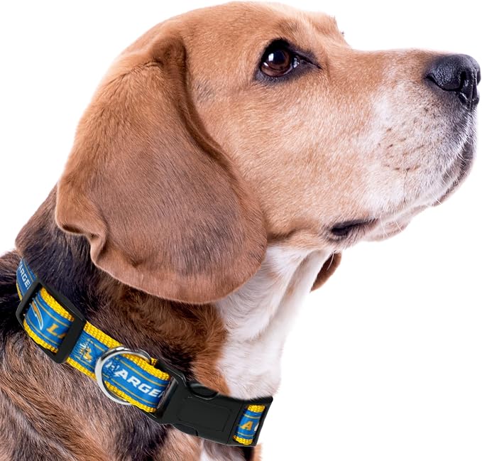 Pets First NFL Los Angeles Chargers Licensed PET COLLAR, Small - Heavy-Duty, Strong, and Durable Dog Collar. Available in 31 Football Teams and 4 Sizes