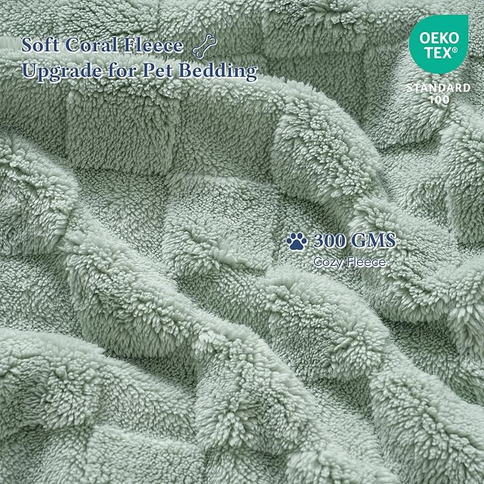 David's Home Large Dog Blankets Washable Pet Bed Cover Twin Size, Soft Fluffy Fuzzy Cat Puppy Blanket with Premium 300GSM Fleece for Pet Kitten Doggy, Aqua Gray, 66 * 90"