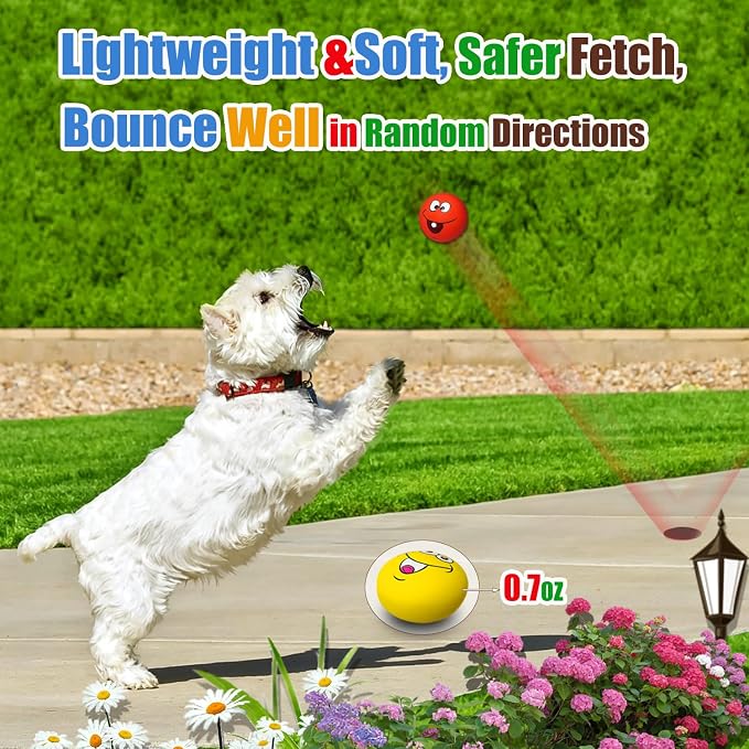 HOLYSTEED Latex Dog Squeaky Toys, Rubber Soft Small Dog Toys Chewing Squeaky Toy, Fetch Play Balls Toy for Puppy Small Pets 6pcs