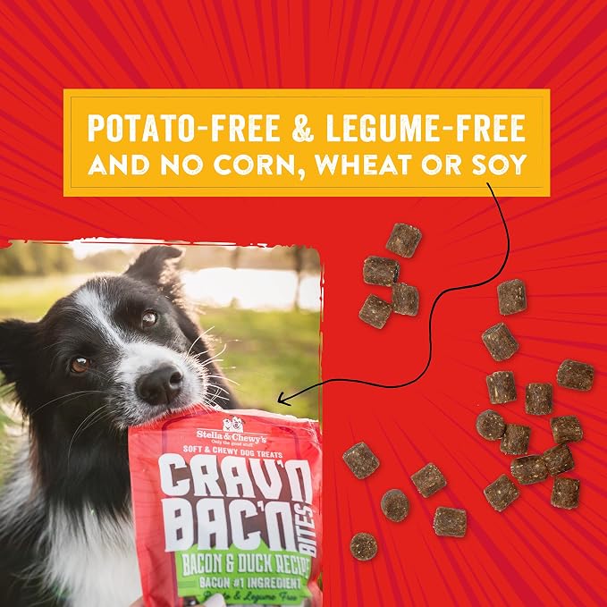 Stella & Chewy's Training Dog Treats - Crav'n Bac'n Soft Bacon & Chicken Bites - Premium USA Made - Low Calorie Rewards - 8.25oz