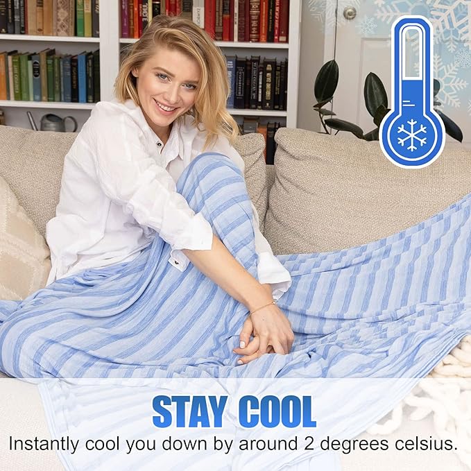 Ailemei Direct Cooling Blanket for Hot Sleepers,Double Sided Cold Effect,King Size Lightweight Breathable Summer Blankets for Bed,Transfer Heat to Keep Body Cool for Night Sweats,108"x90"