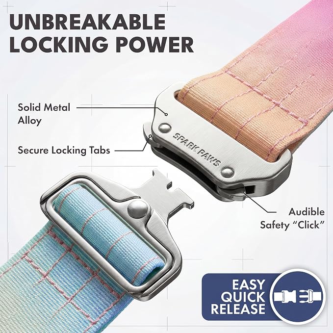Spark Paws Tactical Dog Collar with Handle - Premium Quality Collar, Robust and Durable Design for Large, Strong Breeds - Pitbulls, Labradors, GSD - Pastel Icing - M - 1.5"