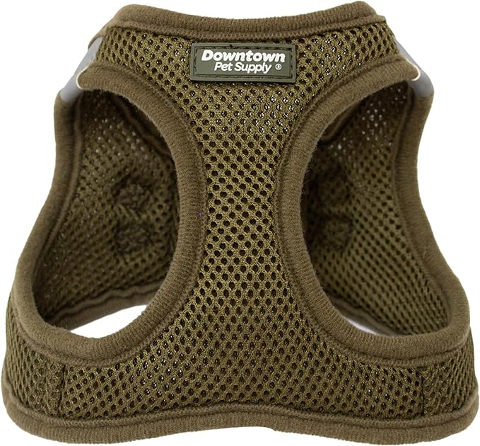 Downtown Pet Supply Step in Dog Harness for Small Dogs No Pull, Large, Hunter Green - Adjustable Harness with Padded Mesh Fabric and Reflective Trim - Buckle Strap Harness for Dogs
