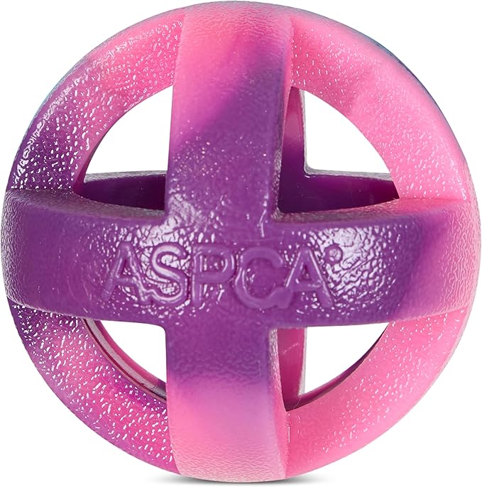 ASPCA Heavy Duty Cage Ball Dog Toy – Scented Rubber Chew Toy for Power Chewers – Durable & Safe TPR Material – Indoor & Outdoor Fetch Play (Pack of 2)