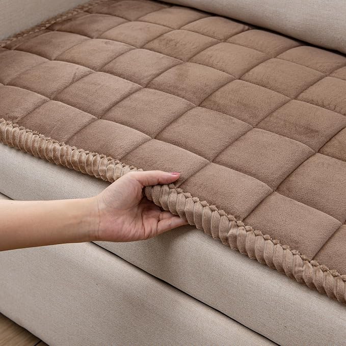 Couch Cover for Dogs Washable Pet Bed Fuzzy Pet Couch Covers Nonslip Couch Slipcover for Dogs, Kids, Pets Friendly Sofa Cover Loveseat Covers (Brown, 21''x51''/Rectangular)