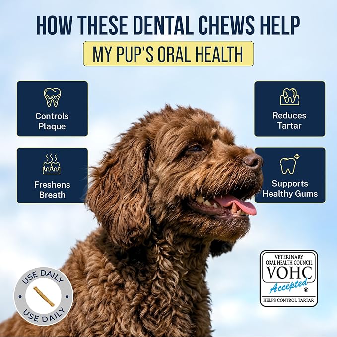 Tartar Shield® Soft Rawhide Dental Chews for Small Dogs | VOHC Accepted | Reduces Tartar, Controls Plaque & Freshens Breath | Vet Recommended | Bacon Flavor | USA Made | 30 Count