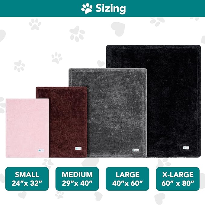 PETAMI Fluffy Fleece CAT and Dog Throw Blanket, Black, X-Large
