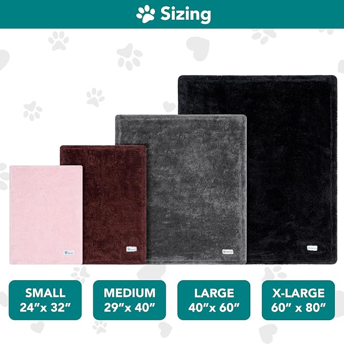 PETAMI Fluffy Fleece CAT and Dog Throw Blanket, Black, Medium