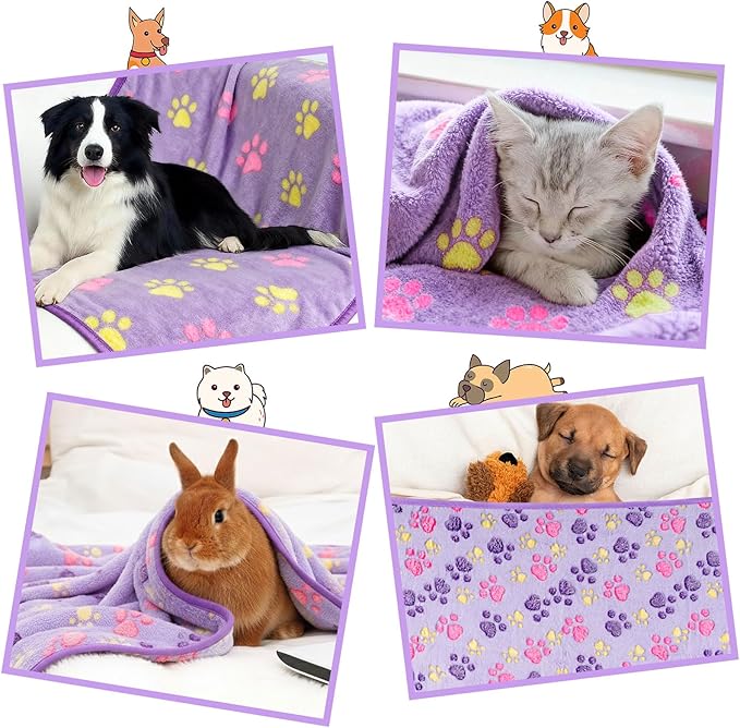 Dog Blankets for Medium Dogs, Cat, Premium Soft Dog Blankets for Small Dog Washable, Puppy Blanket Dogs Essentials for Puppies (1, Purple, 41" x 30")