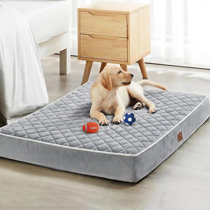 WNPETHOME Orthopedic XL Dog Beds Large Sized Dog, Waterproof Extra Large Dogs Bed with Removable Washable Cover, Multi-Needle Quilting Dogs Crate Bed