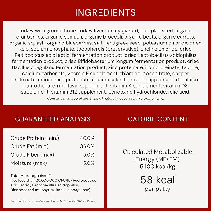 Stella & Chewy's Freeze-Dried Raw Dinner Patties - Turkey Recipe - High Protein Grain-Free Puppy & Dog Food - Perfect For Picky Eaters - 5.5 oz