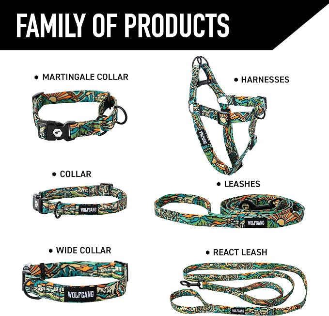 Wolfgang Heavy Duty Adjustable Dog Harness, Pull-Tested for Walking & Training, WildWolf Print, Small
