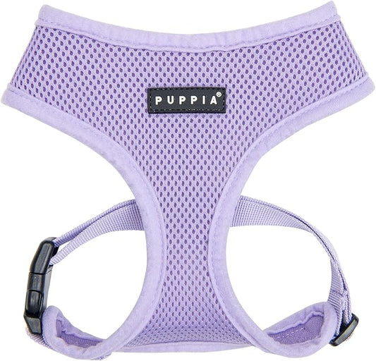 Puppia Soft Dog Harness No Choke Over-The-Head Triple Layered Breathable Mesh Adjustable Chest Belt and Quick-Release Buckle, Violet, XX-Large