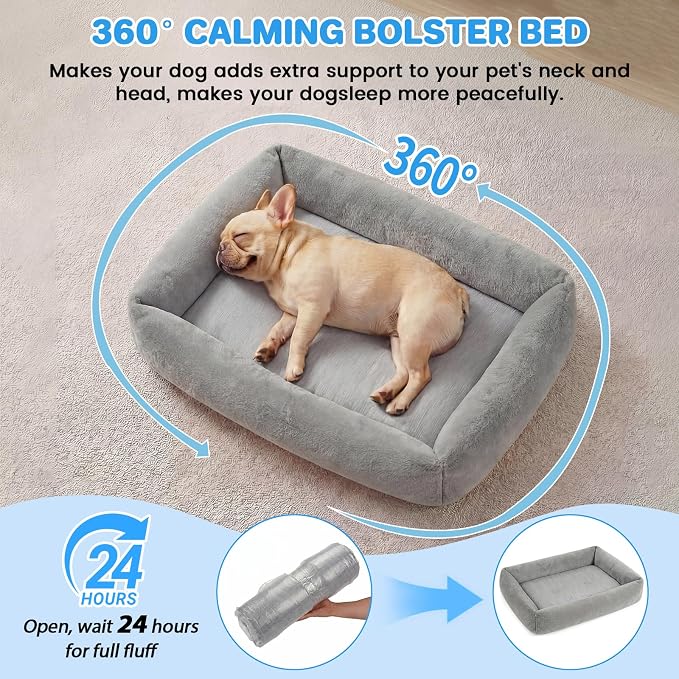 Cooling Dog Bed for Large Dogs - Removable Inner Cushion & Reversible Design (Ice‑Silk Cooling Layer | Sherpa Fleece Layer), Non‑Slip Bottom Washable Medium Mat for Crates, Beds, Sofas 24" × 15"