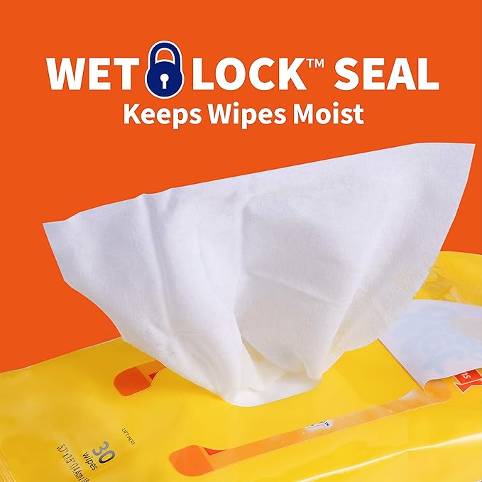 Wet Ones for Pets Paw and Tushie Dog Wipes with Chamomile, Tropical Splash Scent - Cleansing Grooming Wipes for Dog Paws and Butt Between Baths, Wet Lock Seal, 30 Count - 8 Pack