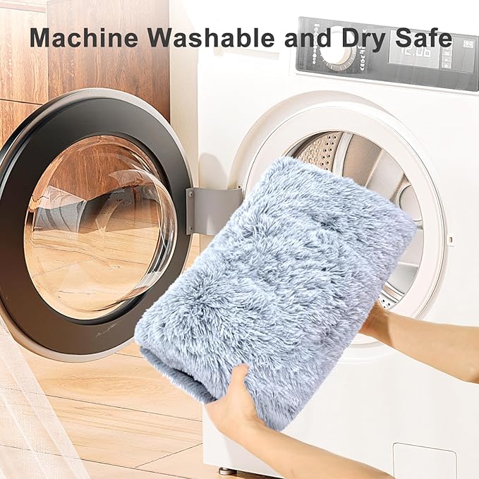 Vonabem Medium Dog Bed Washable, Soft Puppy Crate Beds for Medium Small Dogs and Cats, Plush Soft Puppy Pet Beds, Anti-Slip Dog Cage Mats for Sleeping, Kennel Pad 30 Inch Grey