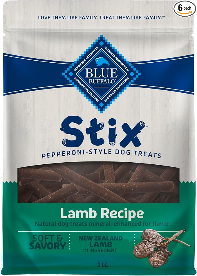 Blue Buffalo Stix Natural Soft Moist Dog Treats Lamb Recipe Bag