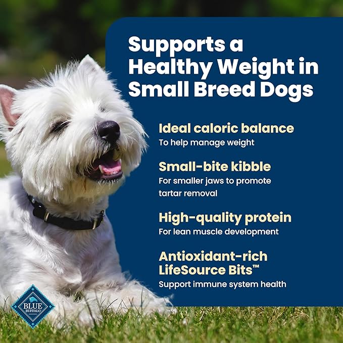 Blue Buffalo Life Protection Formula Healthy Weight Natural Small Breed Dry Dog Food, Supports an Ideal Weight, Made with Natural Ingredients, Chicken & Brown Rice Recipe, 15-lb Bag