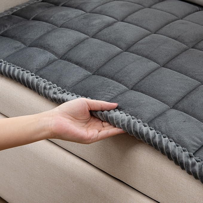 Couch Cover for Dogs Washable Pet Bed Fuzzy Pet Couch Covers Nonslip Couch Slipcover for Dogs, Kids, Pets Friendly Sofa Cover Loveseat Covers (Dark Gray, 21''x59''/Rectangular)