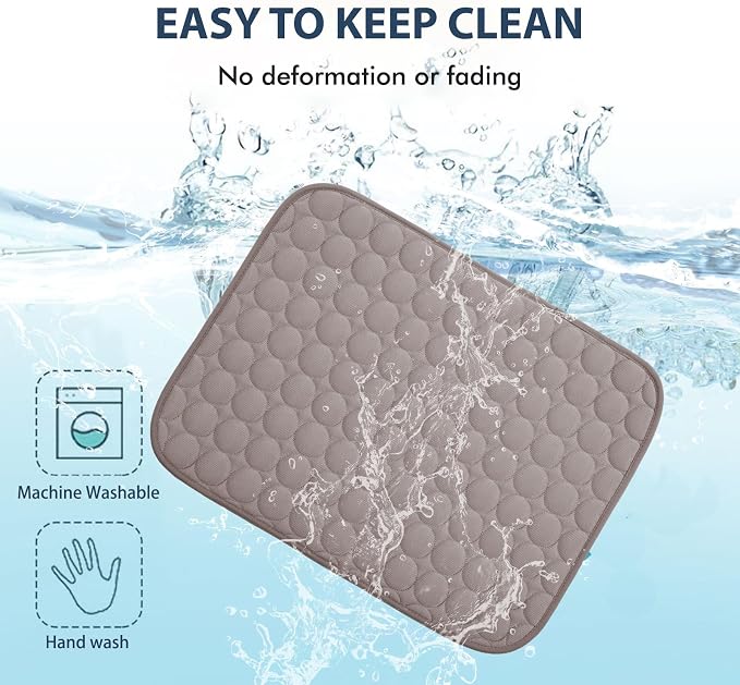 MICROCOSMOS Summer Cooling Mat & Sleeping Pad- Water Absorption Top, Materials Safe, Easy Carry, EZ Clean. Keep Cooling for Pets, Kids and Adults.(Brown, 48" x48")