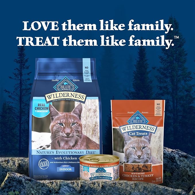 Blue Buffalo Wilderness Soft Cat Treats, Grain-Free and Protein-Rich, Great for Training, Chicken & Turkey Recipe, 2-oz. Bag (Pack of 12)