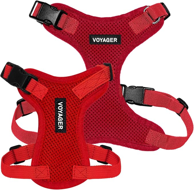 Voyager Step-in Pet Harness - All Weather Mesh, Adjustable Step in Harness for Cats and Dogs by Best Pet Supplies - Red, XS