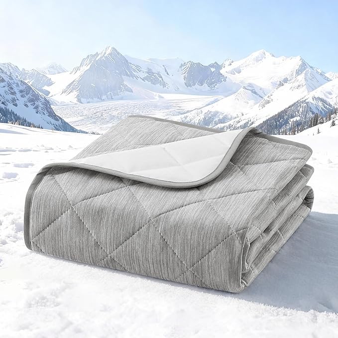 COZY KISS Extra Large Dog Cooling Mat 52"x82" Q-Max>0.4, Waterproof & Leakproof Pet Bed Cover, Non-Slip Cooling Dog Blanket for Couch, Floor, Large Dogs (Gray)