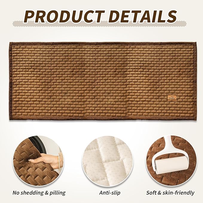 Couch Covers for Dogs Washable, 27.6"x82.7" Velvet Dog Couch Cover Protector, Fuzzy Plush Pet Sofa Cover for 3 Cushion Couch, Sofa Covers for Pets(1PC,Dark Brown,3 Seater Sofa Pad Cover)