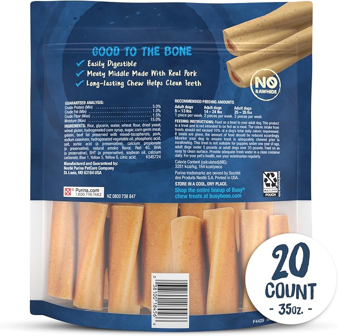 Purina Busy Made in USA Facilities Small Breed Dog Bones, Mini - 20 ct. Pouch (Pack of 2)