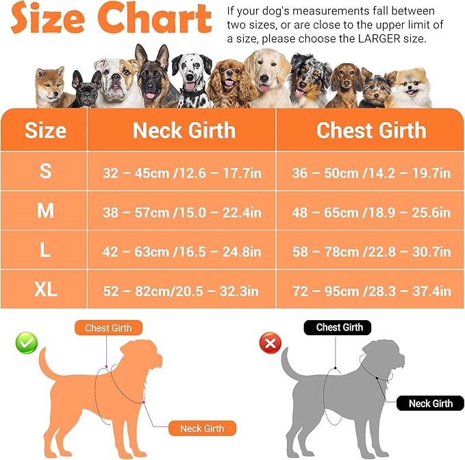 Funfox Dog Harness No Pull, Adjustable Pet Vest Harness, Super Soft Material with Vertical Handle Easy Control, Reflective Night Walking, 2 Leash Clips for Small Sized Dogs, Orange, S