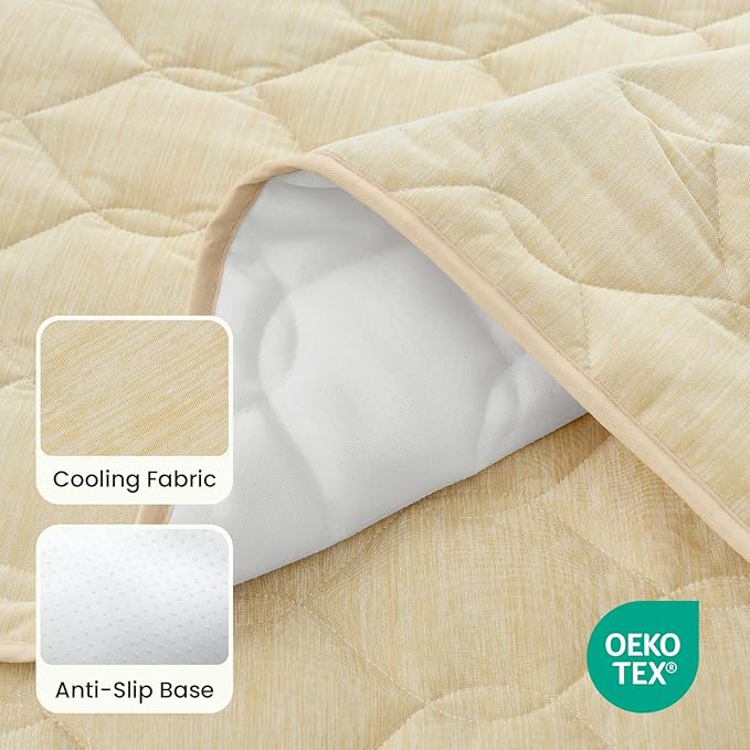 COZY KISS Dog&Cat Cooling Couch Cover, 27.5x47.0 Inch Waterproof Pet Pad, Q-Max > 0.4 Cool-Tech Fabric, Beige
