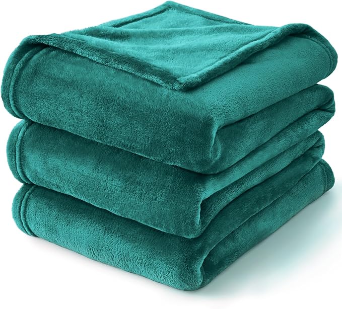 BEDELITE Fleece Blanket Twin Size Emerald Green Throw Blankets for Couch & Bed, Luxury Plush Cozy Fuzzy Blanket 60x80 inches, Super Soft Warm Lightweight Throw Blanket for Travel Camping