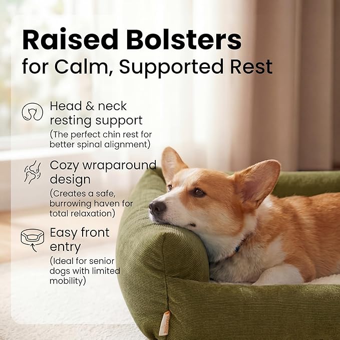 Dog Bed for Small Dogs - Bed for Medium Small Size Dogs Washable - Orthopedic, Calming & Warming Durable Pet Bed with Anti-Slip Bottom 25 Inches