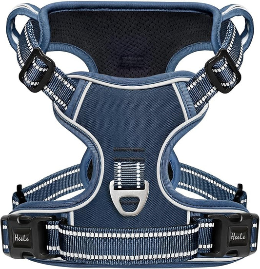 HEELE Dog Harness for Small Dogs No Pull Dog Vest Harness for Small Dog with Soft Padded Handle Reflective for Outdoor Training, Royal Blue, S