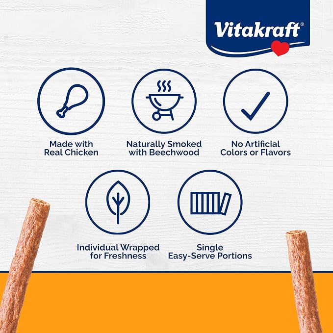 Vitakraft Treaties Dog Treat, Smoked Chicken Recipe with Pumpkin, Value-Pack, 16 Count