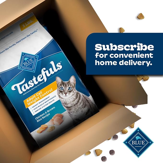Blue Buffalo Tastefuls Chicken & Brown Rice Recipe Adult Dry Cat Food Weight Control, Real Chicken First, Deliciously Healthy Natural Cat Food, Supports Digestive Care and Coat Health, 15 lbs.
