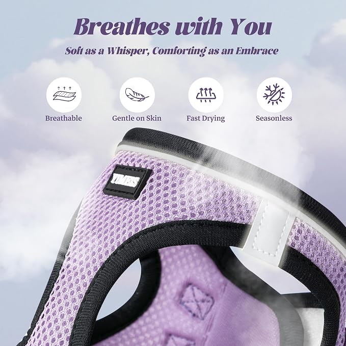 YIMEIS Dog Harness and Leash Set, No Pull Soft Mesh Pet Harness, Reflective Adjustable Puppy Vest for Small Medium Large Dogs, Cats (Taro Purple, Small (Pack of 1)
