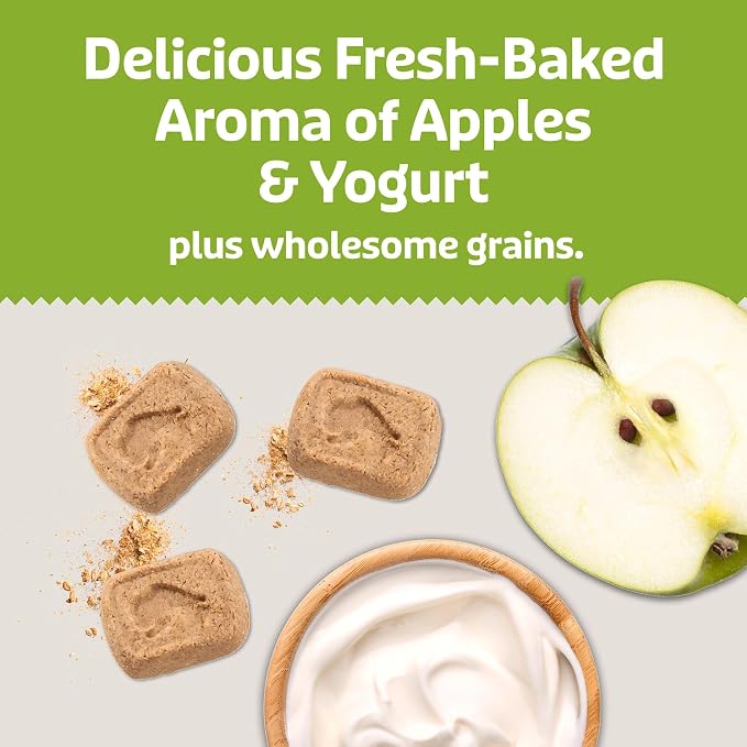 Blue Buffalo Mini Health Bars Apples & Yogurt Crunchy Dog Biscuits, Bite-Sized for Training, Oven-Baked with Real Apples & Natural Ingredients, Healthy Dog Treats, Box 2 lbs.