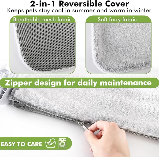 Zoratoo 2PC Cat Window Perch Cordless Foldable Cat Hammock Bed for Window with Metal Frame and Reversible Cover, Large Suction Cups Window Resting Seat for Indoor Cats (Cat Bed, L-2PC)