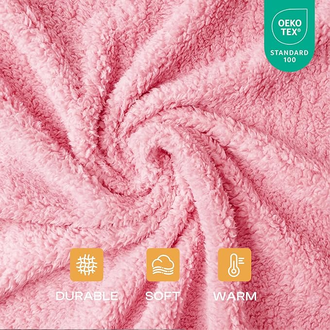 1 Pack 3 Calming Blankets Fluffy Premium Fleece Pet Blanket Soft Sherpa Throw for Dog Puppy Cat HazeBlue/Pink/Grey Small (23" x16")