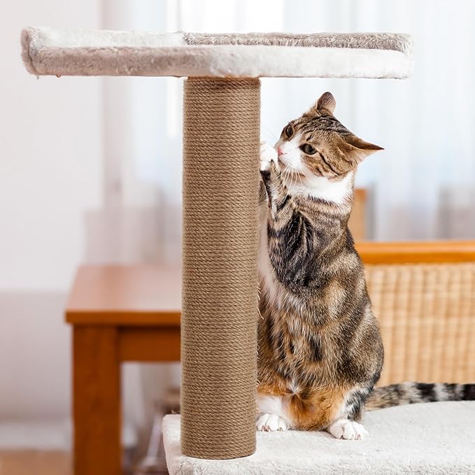 4 PCS M8 Cat Scratching Post Replacement, 15.7 x 3.1 Inches Cat Tree Replacement Post Jute Pole for Indoor Cats with M8 Screws, for Kitten Tree Tower Spare Cat Furniture Accessories