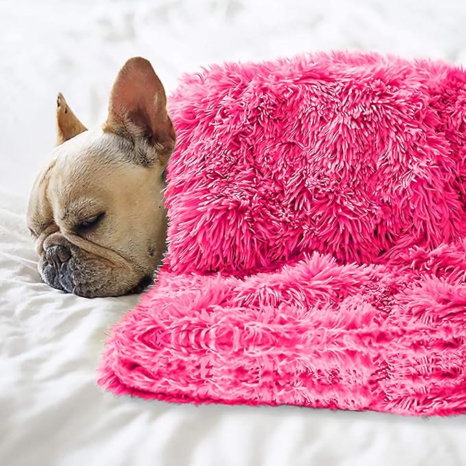 Pet Dog Bed Blankets, Fluffy Fleece Dog Throw Blankets Sleep Mat,Soft Puppy Blankets Cat Kitten, S M L XL,Fuzzy Reversible Sherpa Blanket for Bed, Couch, Sofa, Travel,Washable & Lightweight